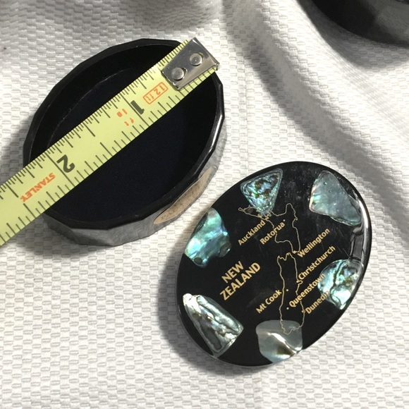 Vintage 3 Piece Set w/ Paua Shell Inlay~Australia & New Zealand Trinket Dishes - Picture 4 of 10